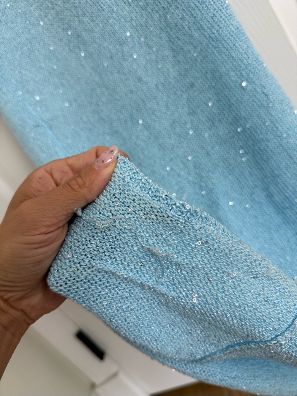 Asta Resort Ana Baia Blue Sequin Knit Maxi Dress - Picture 9 of 16
